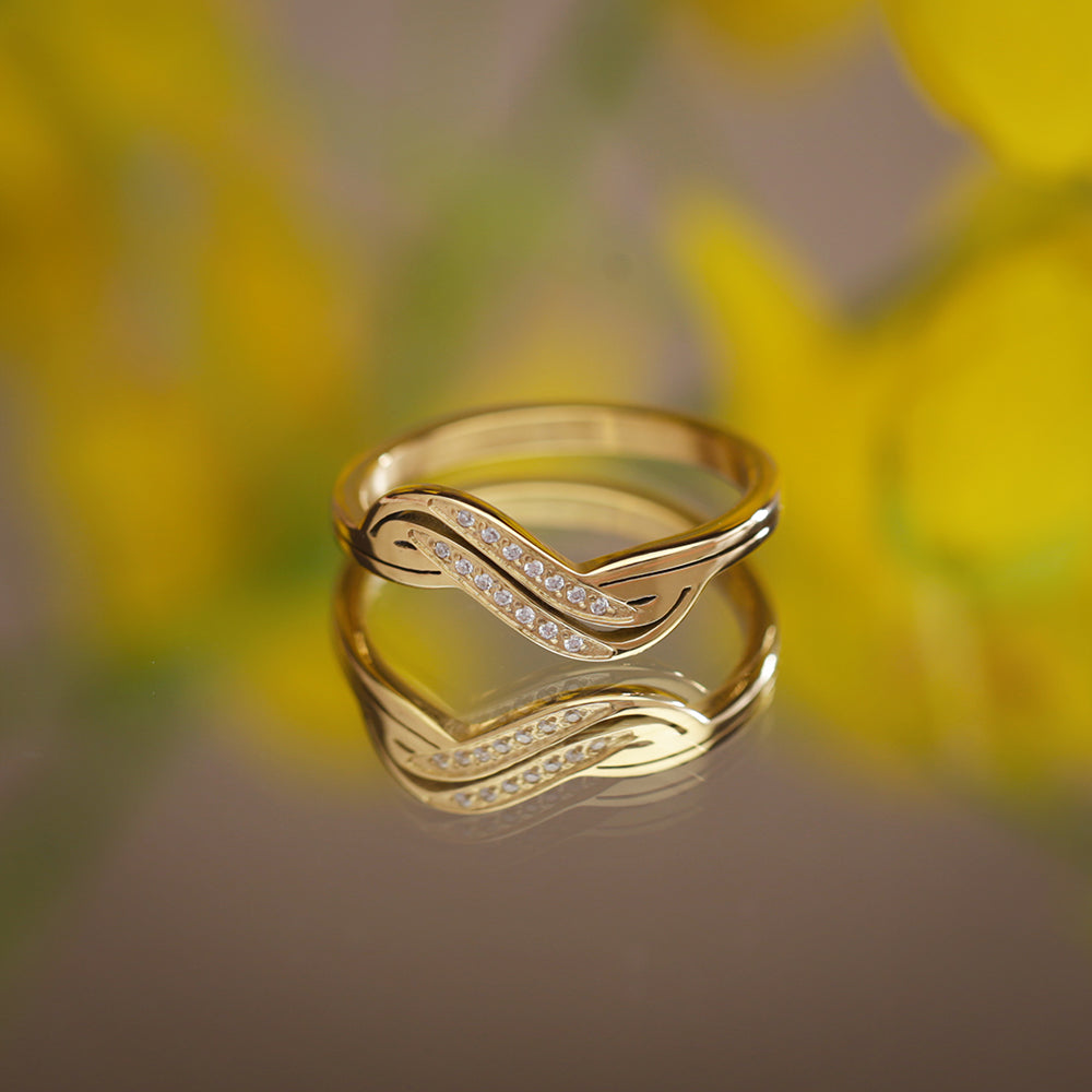 Golden Wave Ring