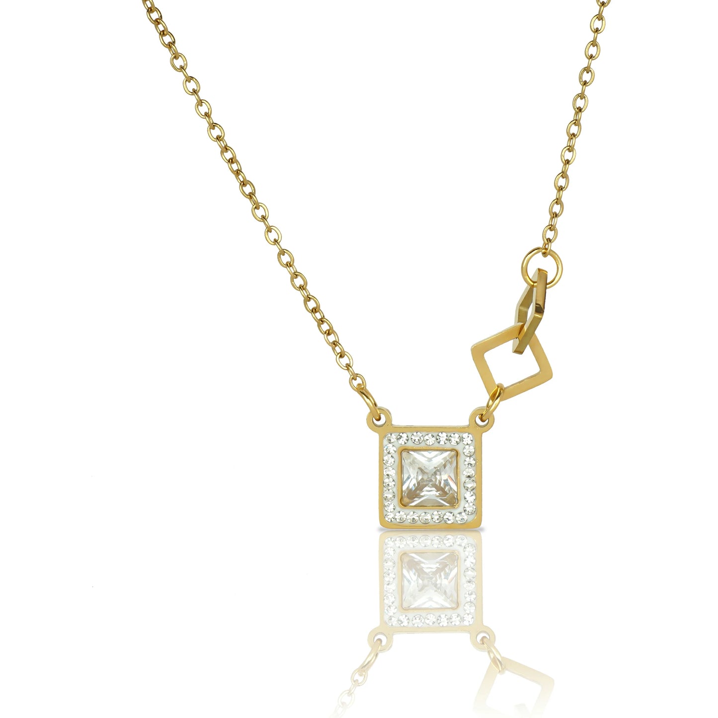 Golden Geometric Sparkle Necklace