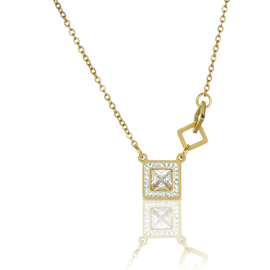 Golden Geometric Sparkle Necklace