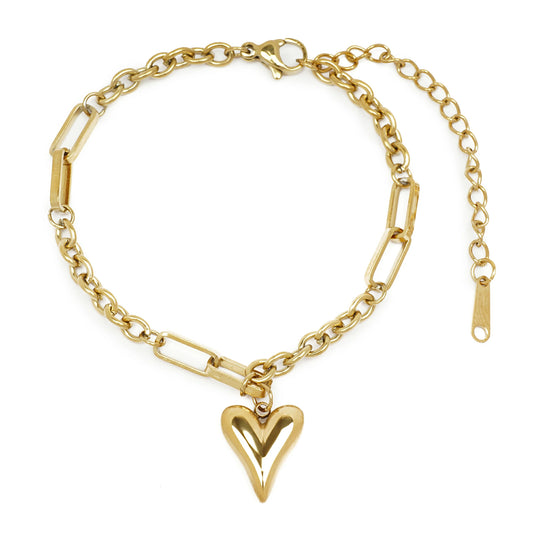 Bold Heart Link Bracelet