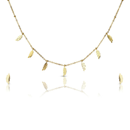 Feather Cascade Necklace