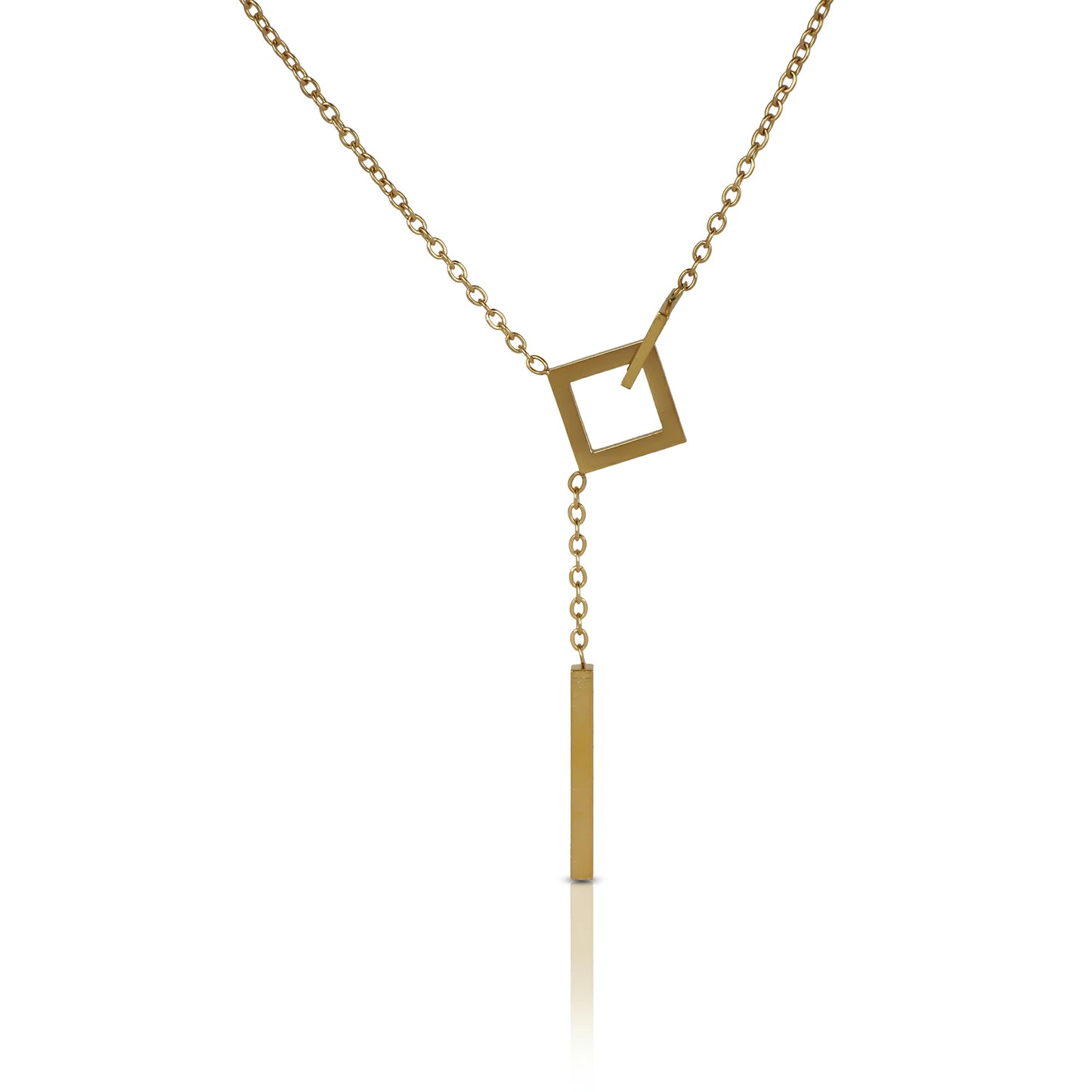 Square Bar Pendant Necklace