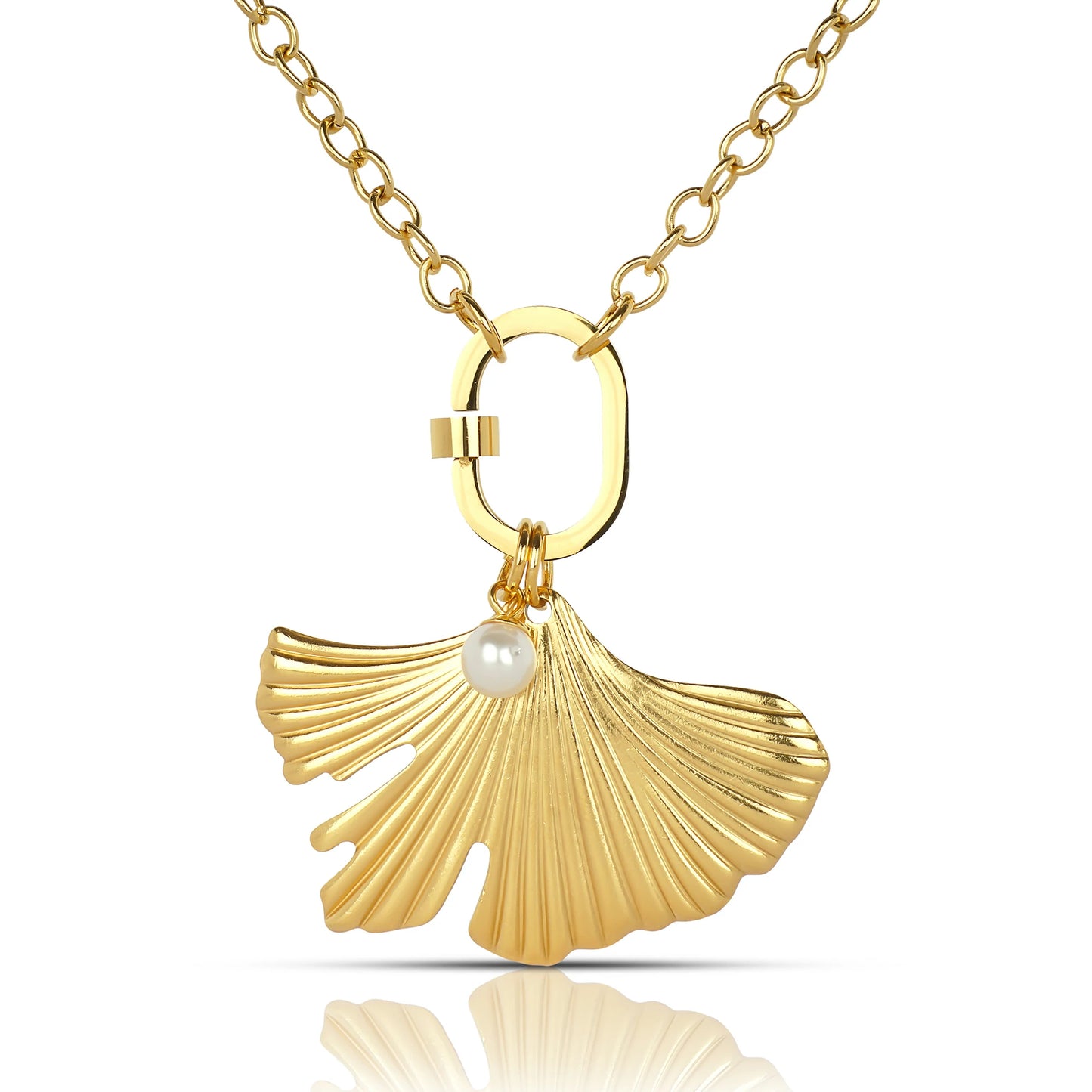 Golden Ginkgo Leaf Necklace
